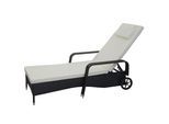 POLY-RATTAN SONNENLIEGE Anthrazit, Beige
