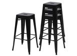BARHOCKER METALL Schwarz 4er-Set