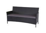 3-SITZER POLY-RATTAN GARTENBANK Anthrazit, Grau