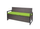 POLY-RATTAN 3ER SITZBANK Grau, Grün