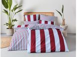 Wendebettwäsche OTTO HOME "Sari Trend", hellblau, rot, B/L: 155cm x 220cm, 1 Stk., 1 Stk., Linon, B/L: 80cm x 80cm, 2, Linon, Obermaterial: 100% Baumwolle, Bettwäsche, Wendebettwäsche, ab Gr. 135/200 cm, Bettwäsche in modernen Farben, trendig