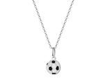 Kette mit Anhänger ZEEME "925/- Sterling Silber rhodiniert Fußball", silber (mehrfarbig), Halsketten, Damen, 45,0cm, Silber 925 (Sterlingsilber), L: 45 B: 10mm, glänzend, B:10mm