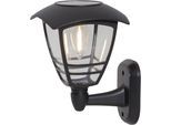 LED Solarleuchte "Solar-Wandleuchte Felix", schwarz, B:14cm H:21cm L:14cm T:16cm, PARFORCE TRADITIONAL HUNTING, Leuchten, Wandlaterne mit Filament-LED, 10 lm, Dämmerungssensor