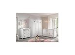 AMORI 4-tlg Set best. aus: Babybett 60x120 cm, Kommode m. 3 Schubladen, Wickelaufsatz, Kleiderschrank 3-trg., weiß lackiert