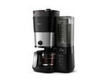 PHILIPS Kaffeemaschine mit Mahlwerk "HD7900/90 All-in-1 Brew mit abnehmbarem Duo-Kaffeebohnenbehälter", schwarz, edelstahl, 10, Kaffeemaschinen, mit Intensitätseinstellung, Glaskanne, Timer, Permanentfilter inkl.