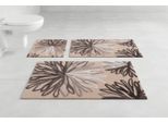 Badematte GRUND "Art", beige (taupe, beige), H:20mm, Polyacryl, Badematten, Badematte, florales Muster, elegante Badematte