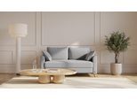 BRUNO Schlafsofa 120cm in Hellgrau | Flow | stabiles Massivholz & Boxspringkomfort