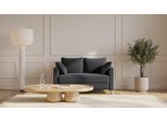 BRUNO Schlafsofa 120cm in Anthrazit | Flow | stabiles Massivholz & Boxspringkomfort
