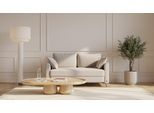 BRUNO Schlafsofa 140cm in Beige | Flow | stabiles Massivholz & Boxspringkomfort