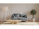 BRUNO Schlafsofa 140cm in Dunkelgrau | Flow | stabiles Massivholz & Boxspringkomfort