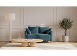 BRUNO Schlafsofa 120cm in Petrol Türkis | Flow | stabiles Massivholz & Boxspringkomfort
