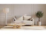 BRUNO Schlafsofa 160cm in Beige | Flow | stabiles Massivholz & Boxspringkomfort