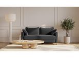 BRUNO Schlafsofa 160cm in Anthrazit | Flow | stabiles Massivholz & Boxspringkomfort