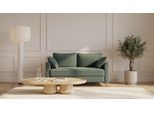 BRUNO Schlafsofa 140cm in Forest Green Grün | Flow | stabiles Massivholz & Boxspringkomfort