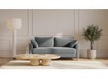BRUNO Schlafsofa 160cm in Dunkelgrau | Flow | stabiles Massivholz & Boxspringkomfort