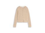 TOM TAILOR Damen Cardigan mit Seidenanteil, beige, Meliert, Gr. XS