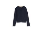 TOM TAILOR Damen Cardigan mit Seidenanteil, blau, Uni, Gr. M