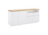 Sideboard Carlos Eichefarben/ Weiß Echtholz