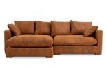 Ecksofa HOME AFFAIRE "Coray", braun (cognac), B:266cm H:80cm T:153cm, 100% Polyester, Sofas, Ecksofa, Breite 266 cm, extra weich und kuschelig, mit Federn und Daunen