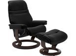 Relaxsessel STRESSLESS "Sunrise", schwarz (schwarz batick), B:79cm H:103cm T:73cm, Leder BATICK: BATICK ist ein leicht korrigiertes, durchgefärbtes und genarbtes Möbelleder, bei dem die meisten Unebenheiten und Spuren in der Regel entfernt wurden.;Leder PALOMA: PALOMA ist ein durchgefärbtes Semianilin-Möbelleder mit natürlicher Narbung.;ROHLEDER Stoff Q2 FARON: Ein fester zuverlässiger Bouclé mit