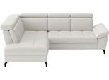Ecksofa SIT & MORE "Vanity L-Form, B: 254 cm, mit Sitz-, Kopf- und Armteilverstellung", weiß (reinweiß), B:254cm H:84cm T:197cm, Sofas, Ecksofa, Couch optional mit Schlaffunktion & Bettkasten, Leder