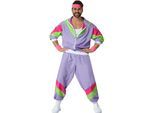 tectake® Herrenkostüm Retro 80er 90er Jahre Jogginganzug