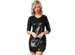 tectake® Pailletten-Langarmkleid