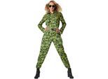 tectake® Damenkostüm Jet Fighter Pilot Camouflage