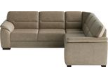 Ecksofa SIT & MORE "Montego L-Form, B: 255 cm", beige (savannah), B:255cm H:88cm T:225cm, 100% Polyester, Sofas, Ecksofa, wahlweise mit Bettfunktion und Schubkasten