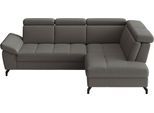 Ecksofa SIT & MORE "Vanity L-Form, B: 254 cm, Leder", mocca, B:254cm H:84cm T:197cm, Sofas, Ecksofa, Inkl.Sitz-,Kopf-und Armteilverstellung