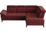 Ecksofa SIT & MORE "Vanity L-Form, B: 254 cm, Leder", merlot, B:254cm H:84cm T:197cm, Sofas, Ecksofa, Inkl.Sitz-,Kopf-und Armteilverstellung