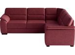 Ecksofa SIT & MORE "Montego L-Form, B: 255 cm", rot (bordeaux), B:255cm H:88cm T:225cm, 100% Polyester, Sofas, Ecksofa, wahlweise mit Bettfunktion und Schubkasten