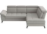 Ecksofa SIT & MORE "Vanity L-Form, B: 254 cm, Leder", light grau, B:254cm H:84cm T:197cm, Sofas, Ecksofa, Inkl.Sitz-,Kopf-und Armteilverstellung