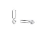 Paar Creolen TOM TAILOR "Herz-Motiv", silberfarben, weiß, weiß, Ohrringe, Damen, Silber 925 (Sterlingsilber), mit Zirkonia (synth.)