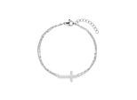Armband S.OLIVER "Modern Cross, Kreuz-Optik", edelstahlfarben, Armbänder, Damen, 21cm, Edelstahl, Armband