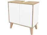 Waschtisch WELLTIME, weiß, B:60cm H:63cm T:32,5cm, ABS-Kunststoff, Holzwerkstoff, Waschtische, Waschtisch