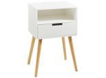 Xora Nachtschrank, Natur, Weiß, Holz, Holzwerkstoff, Kiefer, massiv, 1 Schublade(n) Schubladen, 40x63.5x30 cm, Schlafzimmer, Nachttische