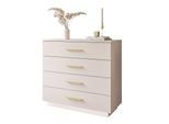 KOMMODE LINA KASCHMIR 95 cm mit LED-Beleuchtung Griffe Goldmatt