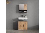 BADMÖBEL-SET Ronco Goldkraft Eiche/Anthrazit 2 Teile, Unterschrank 60 cm