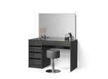 SCHMINKTISCH-SET Imola Schwarz/Gold 120 cm mit Hocker