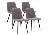 STUHL 4er-Set Abril grauer Stoff