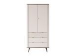 KLEIDERSCHRANK AUTUMN 2D3S zweitürig mit Schubladen, Kaschmir / Nussbaum