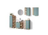 BADMÖBEL-SET Marano Blau-Grau 6 Teile