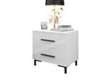 NACHTTISCH LINA mit Beinen, Hochglanz, LED