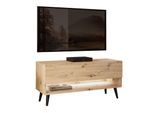 LOWBOARD TV-Schrank CALANTE 90 loft cm auf schrägen schwarzen Beinen