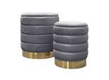 POUF-SET MIRELLE gepolstert grau