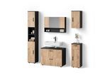 BADMÖBEL-SET Ronco Goldkraft Eiche/Anthrazit 5 Teile