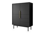 HIGHBOARD MIRACLE 3D3S mit Schubladen dreitrürig Schwarz