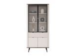 VITRINE AUTUMN 2D2W1S mit Schublade, Kaschmir / Nussbaum