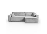 ECKSOFA Gepolstertes CARLO XL Cord mit Schlaffunktion und Bettkasten, Poso 110